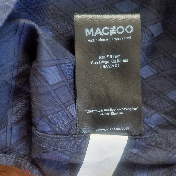 Maceoo Fresh Navy Losange Short Sleeve Shirt Size 6 2XL - Picture 11 of 11